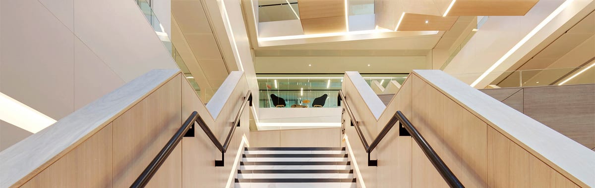 Staircase in the Central Bank of Ireland office in Dublin