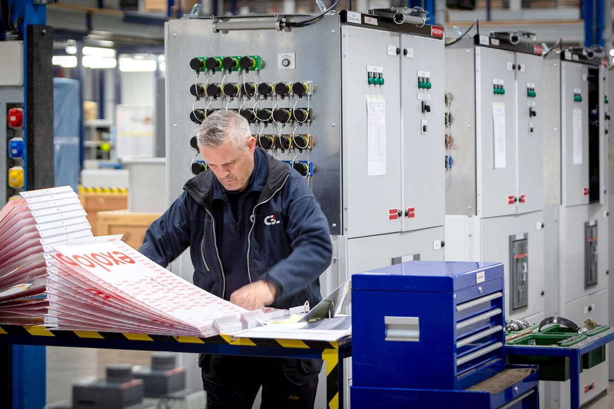 Electrical switch gear panel at Control Equipment Ltd Dublin — Interiors photography by Paul O'Connell, Dublin (12)